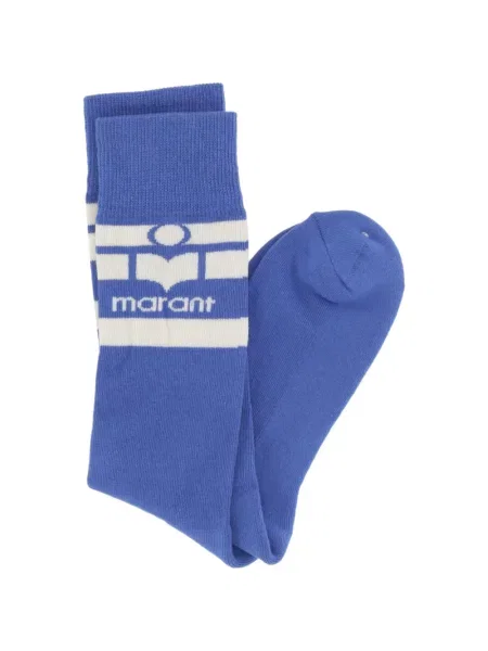 Șosete Marant cu autograf albastru
