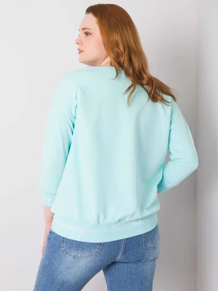 Hanorac Fashionhunters cu broderie turcoaz