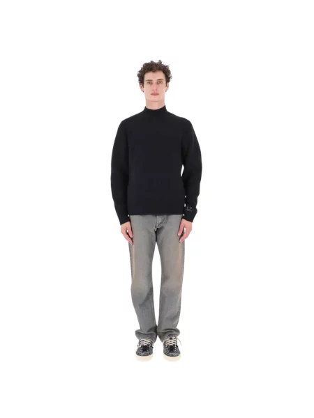 Sweter z golfem C.p. Company wełniany do golfa czarny