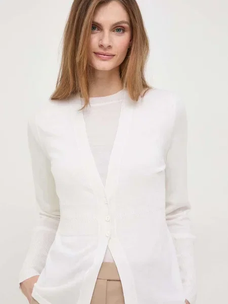 Max Mara Leisure tricou și cardigan de lână light alb
