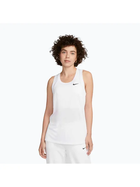 Tricou de antrenament pentru femei Nike Dri-Fit Racerback Tricou white/black alb