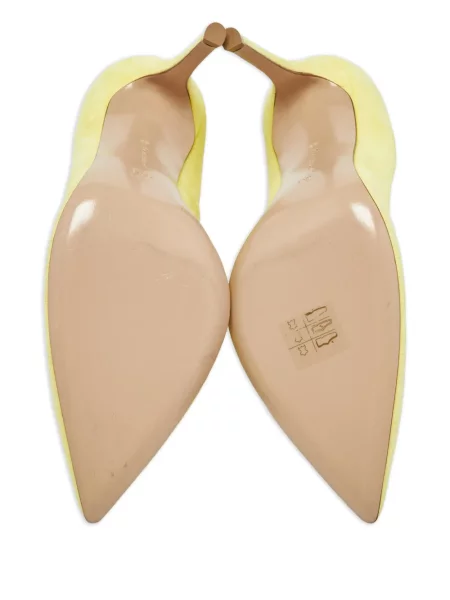 Pantofi cu toc Gianvito Rossi din piele de căprioară galben