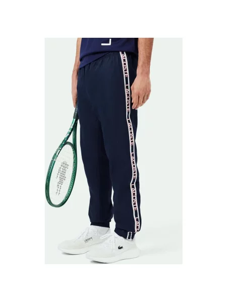 Spodnie Lacoste Sport Logo granatowe S białe