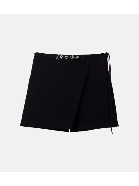 Pantaloni scurți Loewe de mătase negru