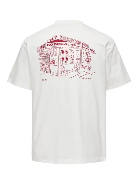 Only & Sons Tricou ONSArchie sângeriu alb