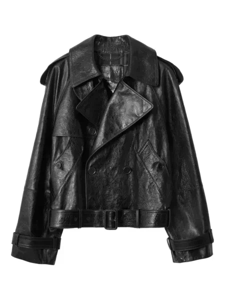 Kožna jakna Burberry crna