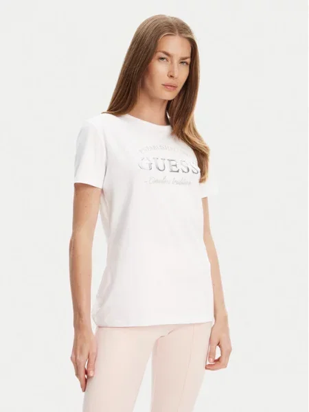 Tričko Guess s krátkými rukávy bílé