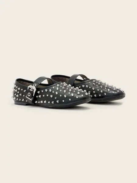 Шкіряні балетки AllSaints Sabine Stud Shoe