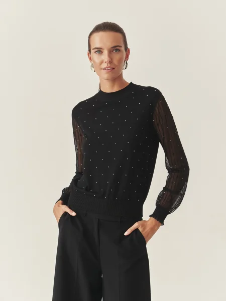 TATUUM Pulover MESHY' negru