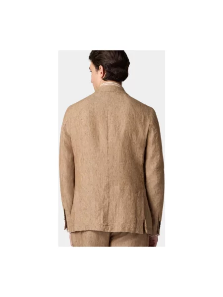 Lniany garnitur Brooks Brothers brązowy