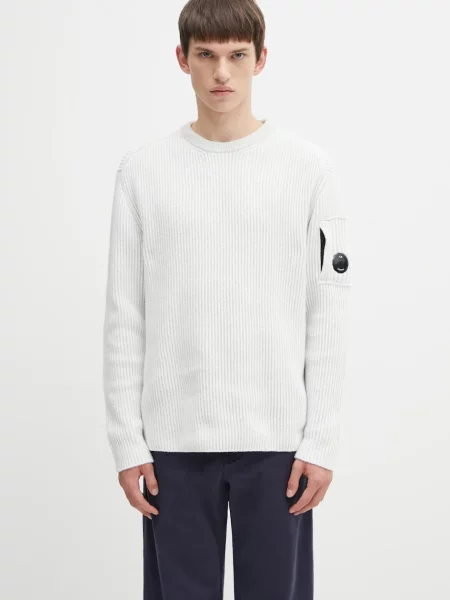 Bluza nierozpinana C.p. Company z dekoltem w kształcie litery U beżowa