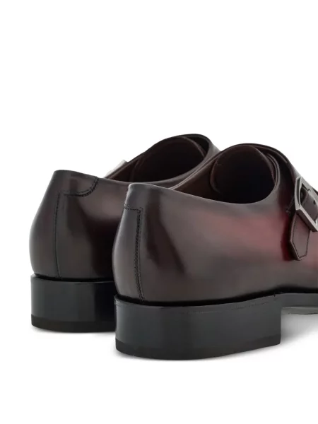 Pantofi monk Ferragamo din piele roșu