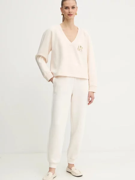 Спортивні штани Armani Exchange однотонні бежевий