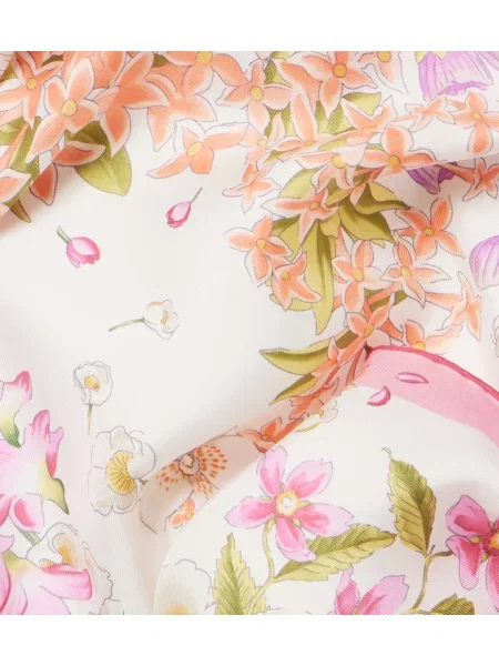 Fular Ferragamo de mătase cu model floral roz