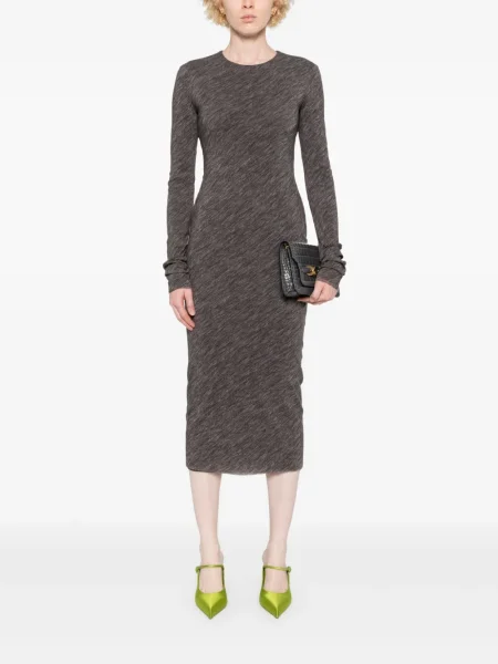 Rochie midi Philosophy Di Lorenzo Serafini din tul până la genunchi de costum gri