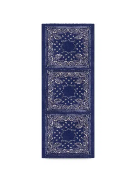 Fular Hartford cu imagine cu model paisley albastru