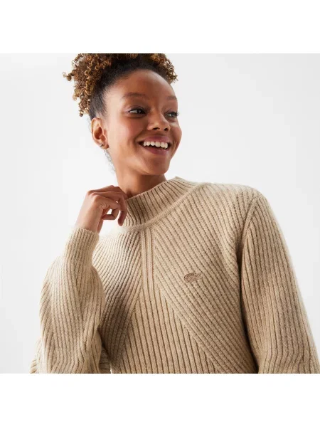 Lacoste Sweter Lacoste beżowy