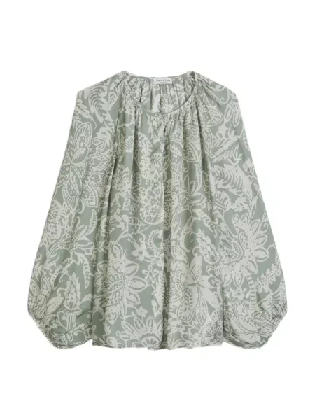 Lung bluză Marc O'polo cu model floral cu imagine verde