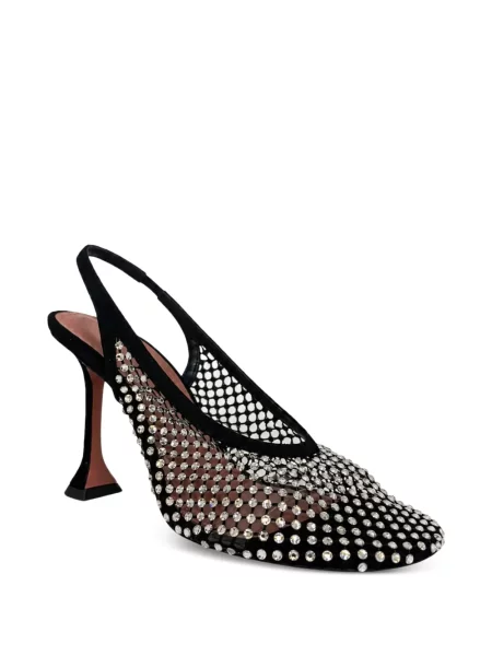 Pantofi cu toc Amina Muaddi slingback negru