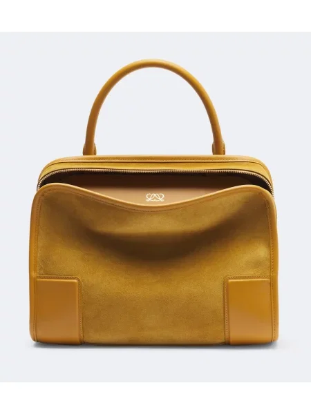 Top Loewe din piele de căprioară galben