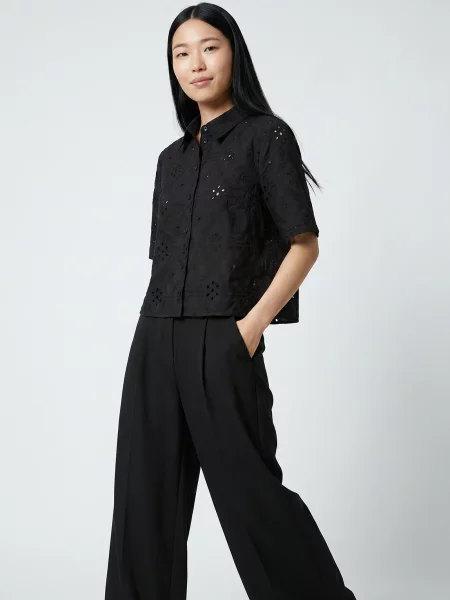 Kratak košulja Vero Moda crna
