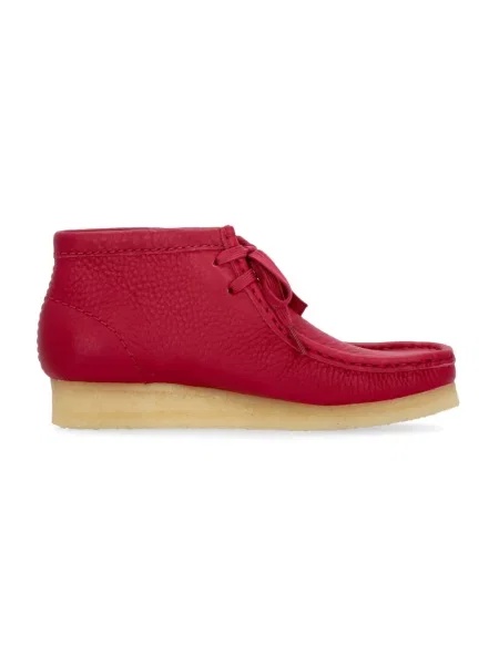 Botki Clarks skórzane czerwone