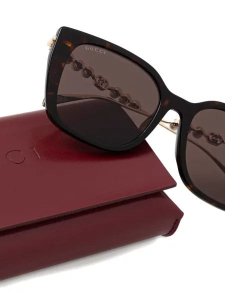 Ochelari de soare Gucci Eyewear cu perle maro