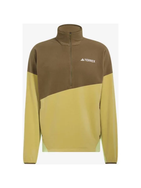 Polar adidas Terrex Multi Climawarm Fleece Half Zip brązowy jasny S żółty