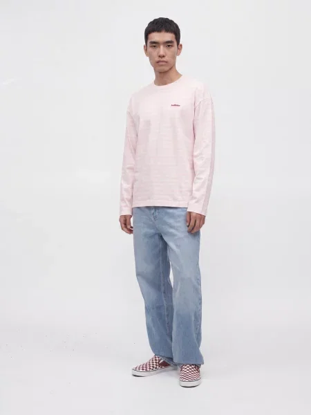 HOLLISTER Tricou roz pastel alb
