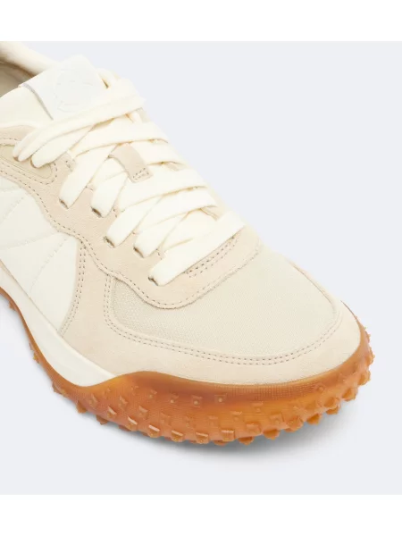 Sneakerși Moncler din piele de căprioară alb