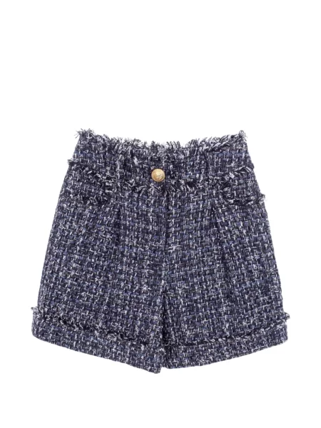 Pantaloni scurți Balmain din tweed albastru