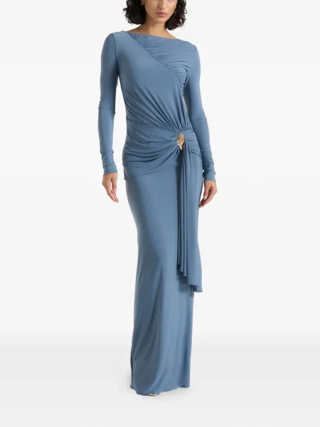 Rochie maxi Manière De Voir cu volane drapată albastru