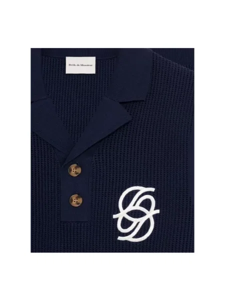 Drôle de Monsieur polo Polo Maille Monogramme niebieska