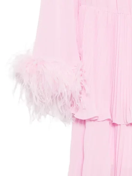 Rochie maxi Self-portrait cu pene roz