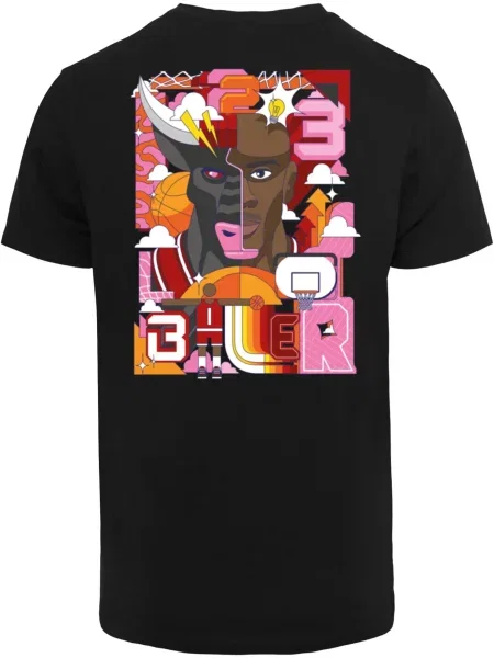 Mister Tee Tričko hnedá / oranžová / ružová čierna