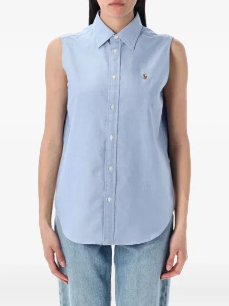 Krótka koszulka Polo Ralph Lauren bez rękawów biała