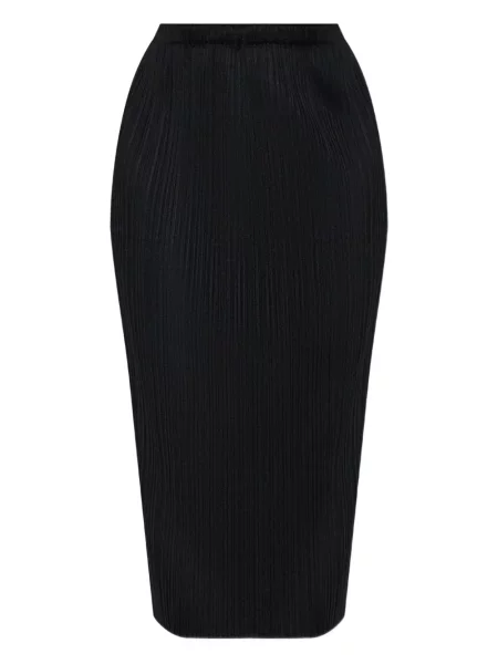 Fusta plisata Pleats Please Issey Miyake plisată până la genunchi negru