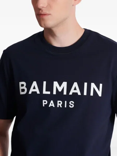 Tricou Balmain cu imagine albastru