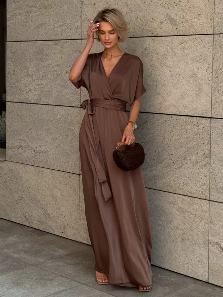 Сукня максі Jadone Fashion Rosalia_dress_chocolate коричневий