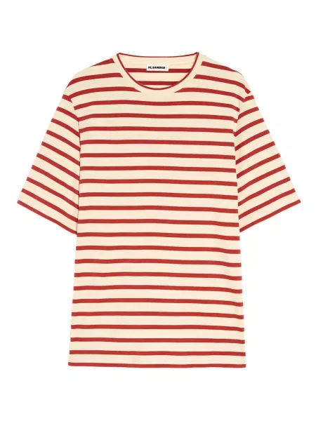 Tricou Jil Sander cu dungi cu autograf