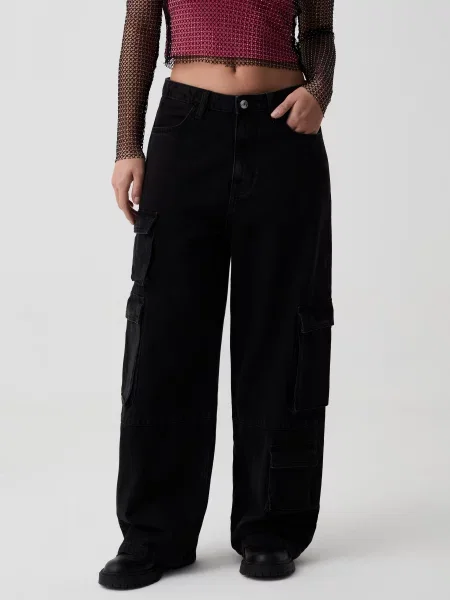OVS Широкі джинси чорний