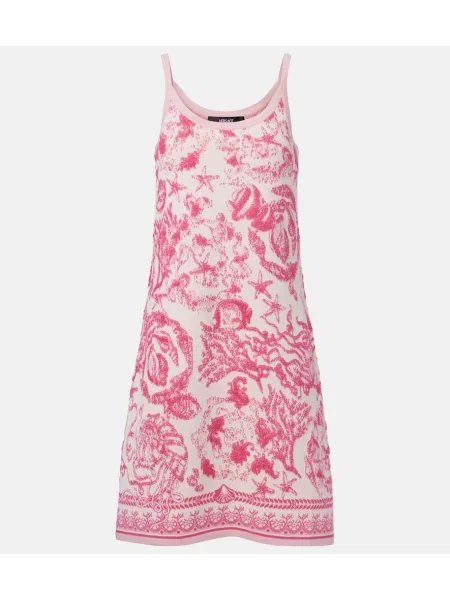 Sukienka Versace żakardowa różowa