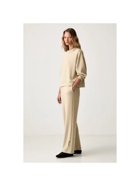 Bluza Armani Exchange ze stretchu beżowa
