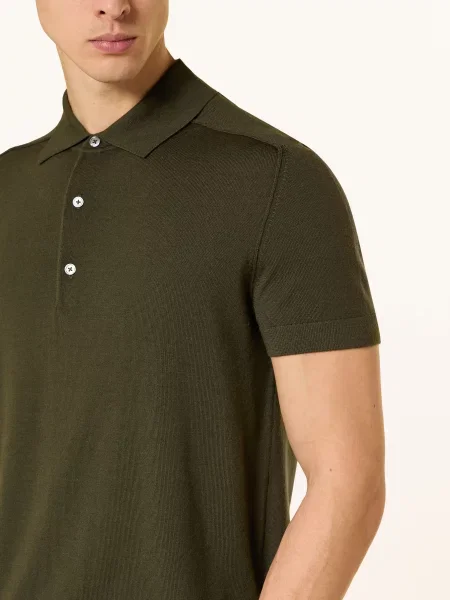 Strokesman's Pletené Polo Tričko tmavě zelená