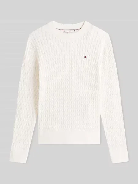Sweter z czystej bawełny w kroju regular fit Tommy Hilfiger biały