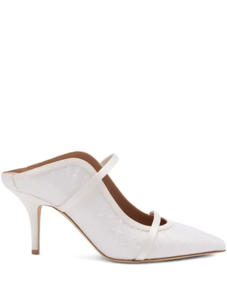 Papuci tip mules Malone Souliers alb