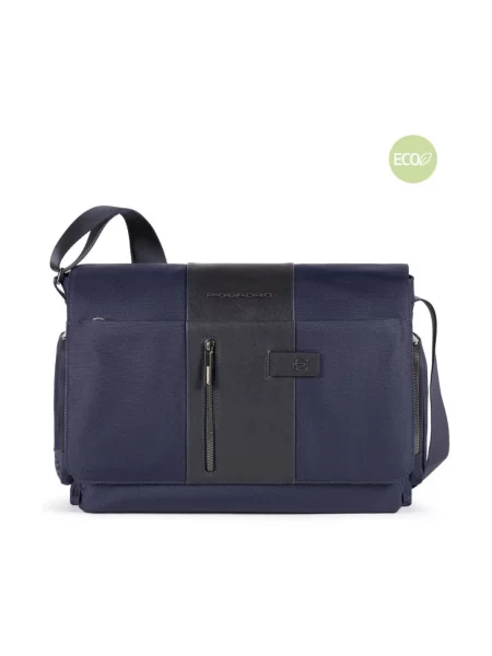 Torba crossbody Piquadro skórzana niebieska