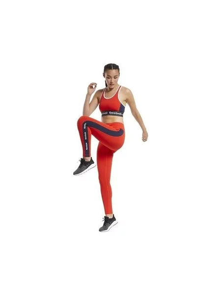 Sportske hlače Reebok Sport s autogramom crvena