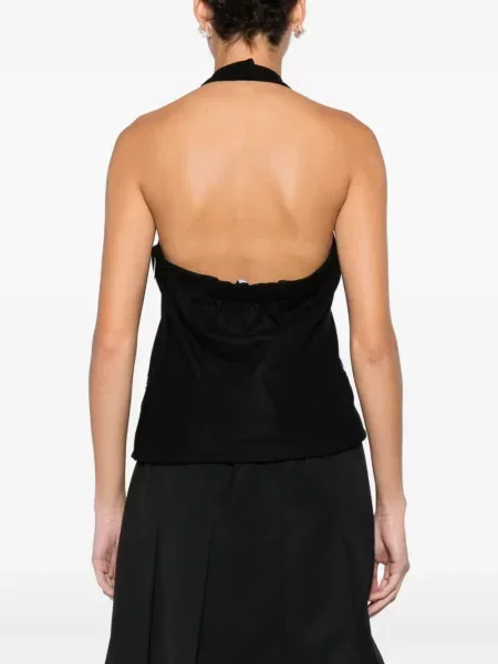 Top Giorgio Armani cu gât halter negru