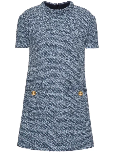 Rochie din denim Valentino Garavani din tweed albastru